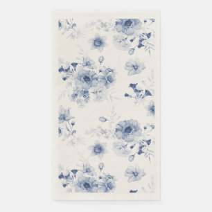 Dusty Blue Floral Watercolor Guest Towels