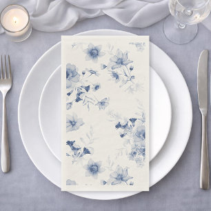 Dusty Blue Floral Watercolor Guest Towels