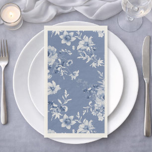 Dusty Blue Floral Watercolor Guest Towels