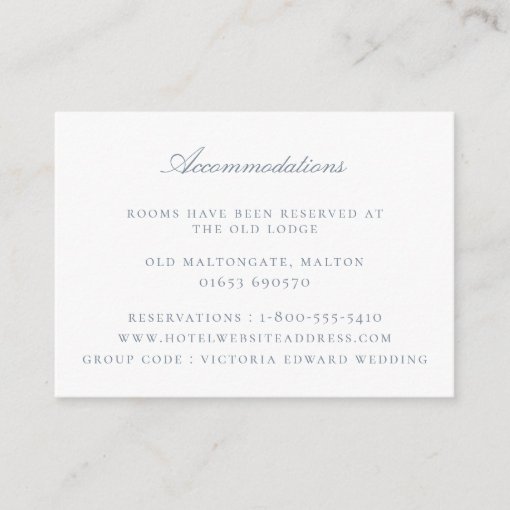 Dusty Blue Floral Wedding Enclosure Card Zazzle