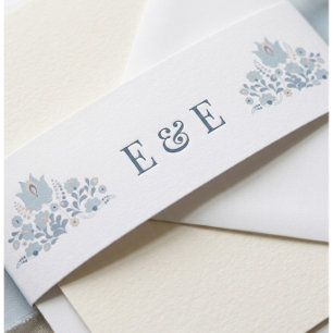 Dusty Blue Floral Wedding Belly Band