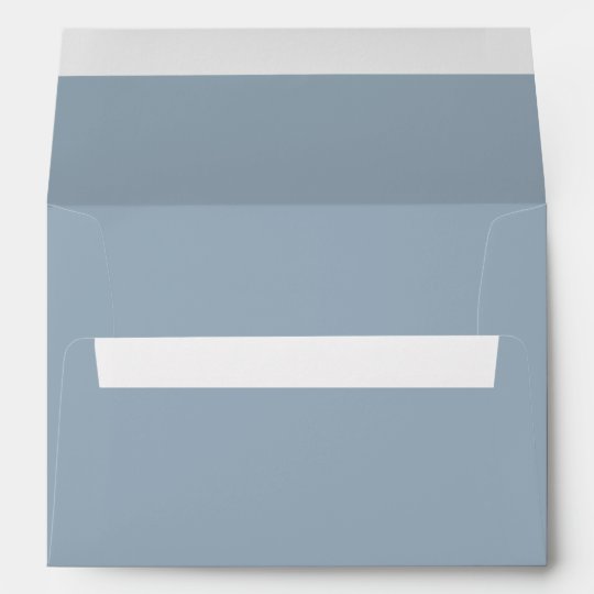 Dusty Blue Floral Wedding Envelope