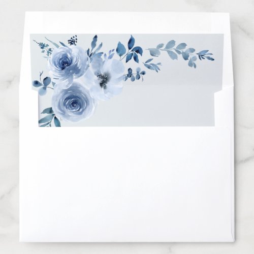 dusty blue floral wedding envelope liner