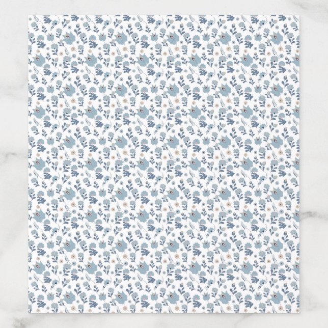 Dusty Blue Floral Wedding Envelope Liner (Design)