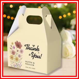 Dusty Blue Floral Wedding Favor Box