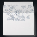 Dusty Blue Floral Wedding Invitation Envelope<br><div class="desc">Dusty Blue Floral,  5x7 wedding invitation envelope. Envelope is lined with a Vintage inspired Chinoiserie style garden floral pattern. Features,  return address on back flap in matching blue color.</div>