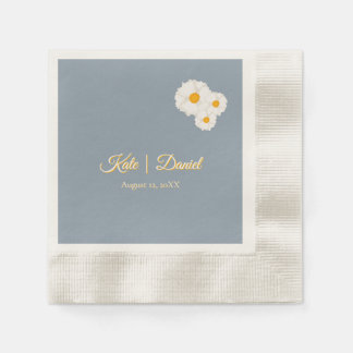 Dusty Blue Floral Wedding Napkins