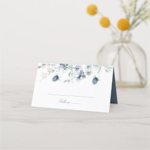 Dusty Blue Floral Wedding  Place Card