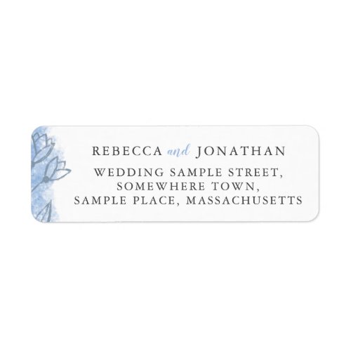 Dusty Blue Floral Wedding Return Address Label