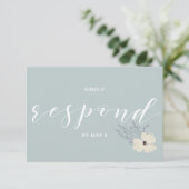 Dusty Blue Floral Wedding rsvp (Standing Front)