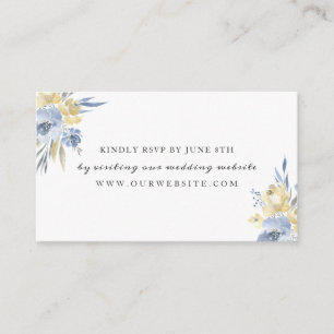 Dusty Blue Floral wedding RSVP online Enclosure Card