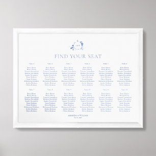 Dusty Blue Floral Wedding Seating Chart