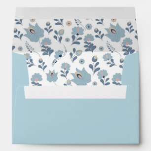 Dusty Blue Floral Wedding Suite Envelope