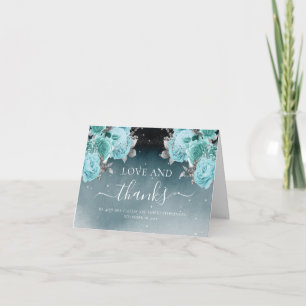 Dusty Blue Floral Wedding Thank you