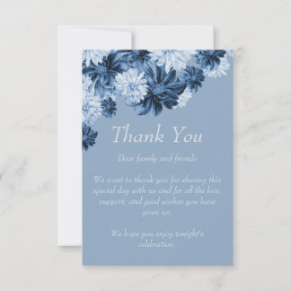 Dusty Blue Floral Wedding Thank You Card