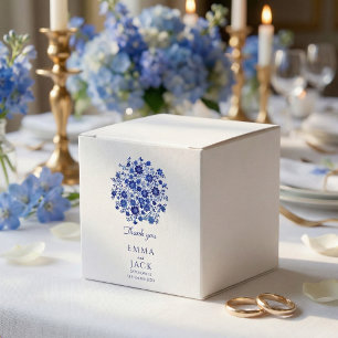 Dusty Blue Floral Wedding thank you Favor Boxes