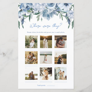 Dusty Blue Floral Where Were They Photo Game