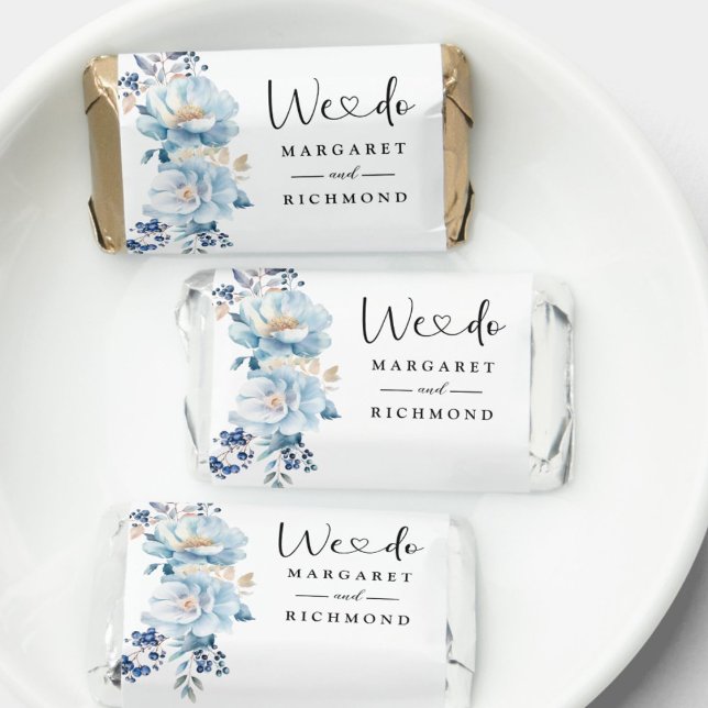 Dusty Blue Floral Winter Wedding Sweet Favor (Creator Uploaded)