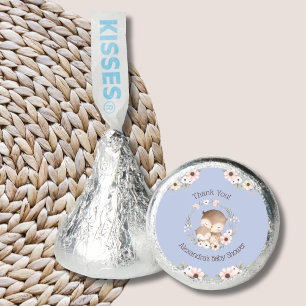 Dusty Blue Floral Woodland Owl Baby Shower Favor