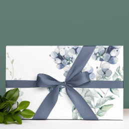 Dusty Blue Floral Wrapping Paper Roll
