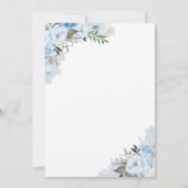 Dusty Blue Floral Wreath Elegant Bridal Shower Invitation (Back)