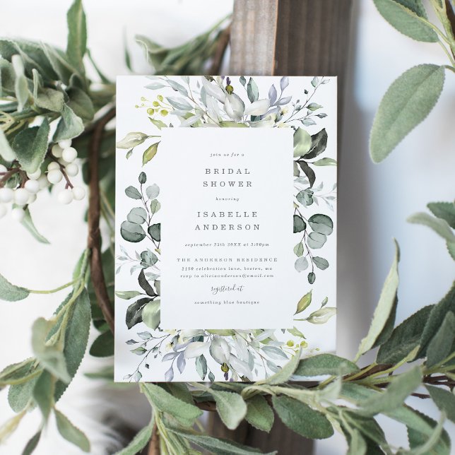 Dusty Blue Florals Bridal Shower Invitation (Creator Uploaded)