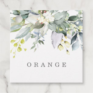 Dusty Blue Florals Buffet Drink Tags