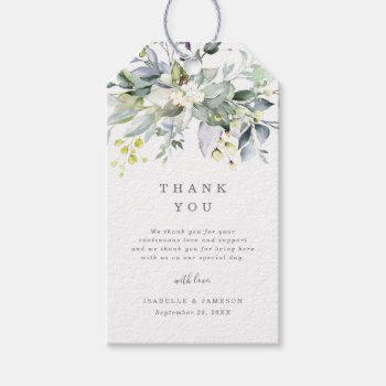Dusty Blue Florals Gift Tags by FINEandDANDY at Zazzle