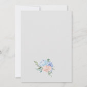 Dusty Blue Florals | Gray Save the Date Card (Back)