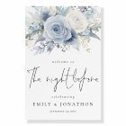 Dusty Blue Florals Night Before Welcome