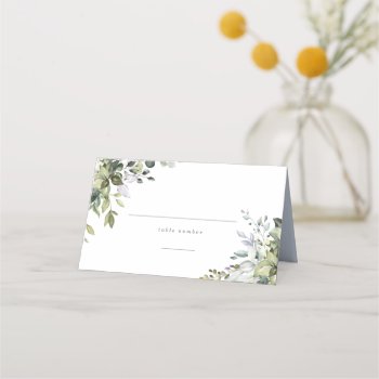 Dusty Blue Florals Place Card by FINEandDANDY at Zazzle