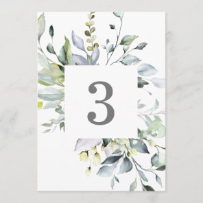 Dusty Blue Florals Table Numbers
