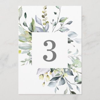 Dusty Blue Florals Table Numbers by FINEandDANDY at Zazzle