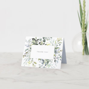 Dusty Blue Florals Thank You Card