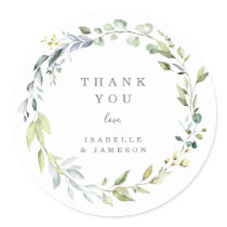 Dusty Blue Florals Thank You Sticker Tag Dusty Blue Florals Thank You Sticker Tag