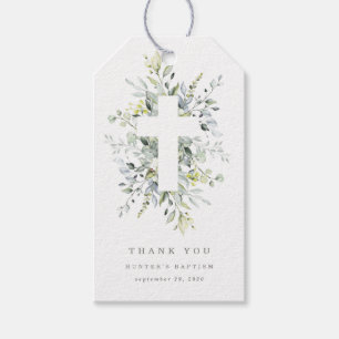 Dusty Blue Florals Thank You Tag