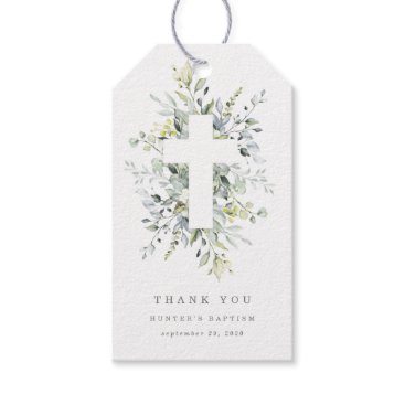 Dusty Blue Florals Thank You Tag