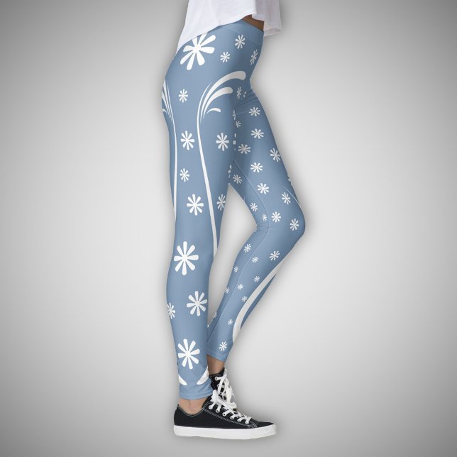 Dusty Blue Flower Power Legging (Dusty Blue Flower Power Legging)