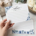 Dusty Blue Flowers Advice and Wishes Card<br><div class="desc">This Floral Advice and Wishes Card features a stunning floral design in delicate shades of blue, which adds a touch of sophistication to any bridal shower or wedding event. This card provides ample space for guests to write their advice and wishes, making it a wonderful keepsake for the bride-to-be. You...</div>