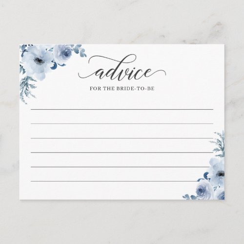 Dusty Blue Flowers Advice and Wishes Card