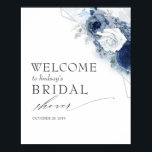 Dusty Blue Flowers Bridal / Baby Shower Welcome Poster<br><div class="desc">Blue flowers baby shower, bridal shower, couples shower... welcome sign</div>