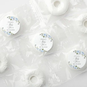 Dusty Blue Flowers, Greenery, Boho, Baby Shower Life Saver® Mints