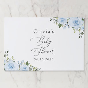 Dusty Blue Flowers, Greenery, Boho, Baby Shower Paper Pad