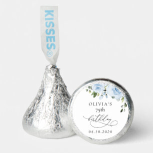 Dusty Blue Flowers, Greenery, Boho, Birthday Hershey®'s Kisses®