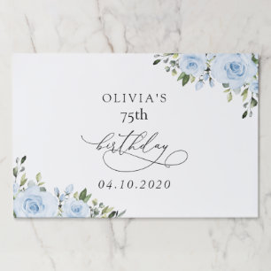 Dusty Blue Flowers, Greenery, Boho, Birthday Paper Pad