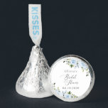 Dusty Blue Flowers, Greenery, Boho, Bridal Shower Hershey®'s Kisses®<br><div class="desc">Add a personal touch to your bridal shower celebration with these stylish and memorable party items! Design features dusty blue watercolor flowers and greenery on white background.</div>