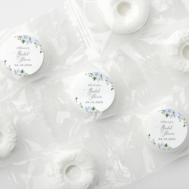Dusty Blue Flowers, Greenery, Boho, Bridal Shower Life Saver® Mints (Assorted)