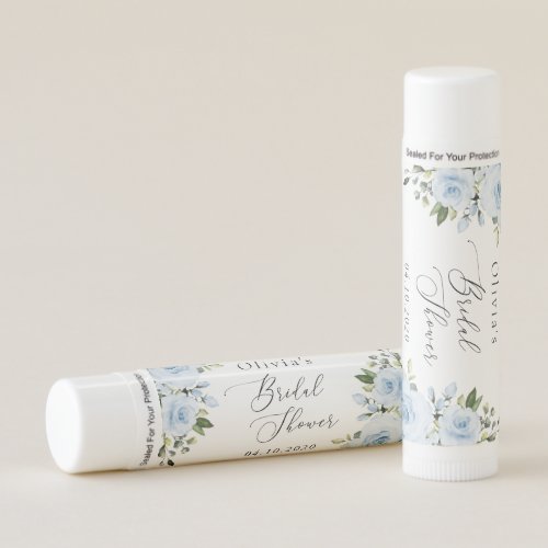 Dusty Blue Flowers Greenery Boho Bridal Shower Lip Balm