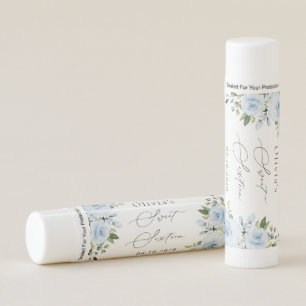 Dusty Blue Flowers, Greenery, Boho, Sweet 16 Lip Balm