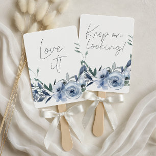 Dusty Blue Flowers Say Yes To The Dress Hand Fan